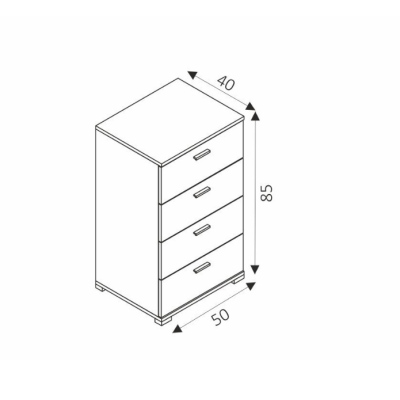 Schubladenschrank HUK – weiß