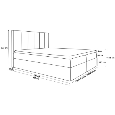 Kontinentales Bett Kaspis aus weißem Öko-Leder 200 x 200 + Gratis-Topper