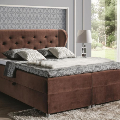 Boxspringbett 120x200 PADMA – Braun + GRATIS Topper