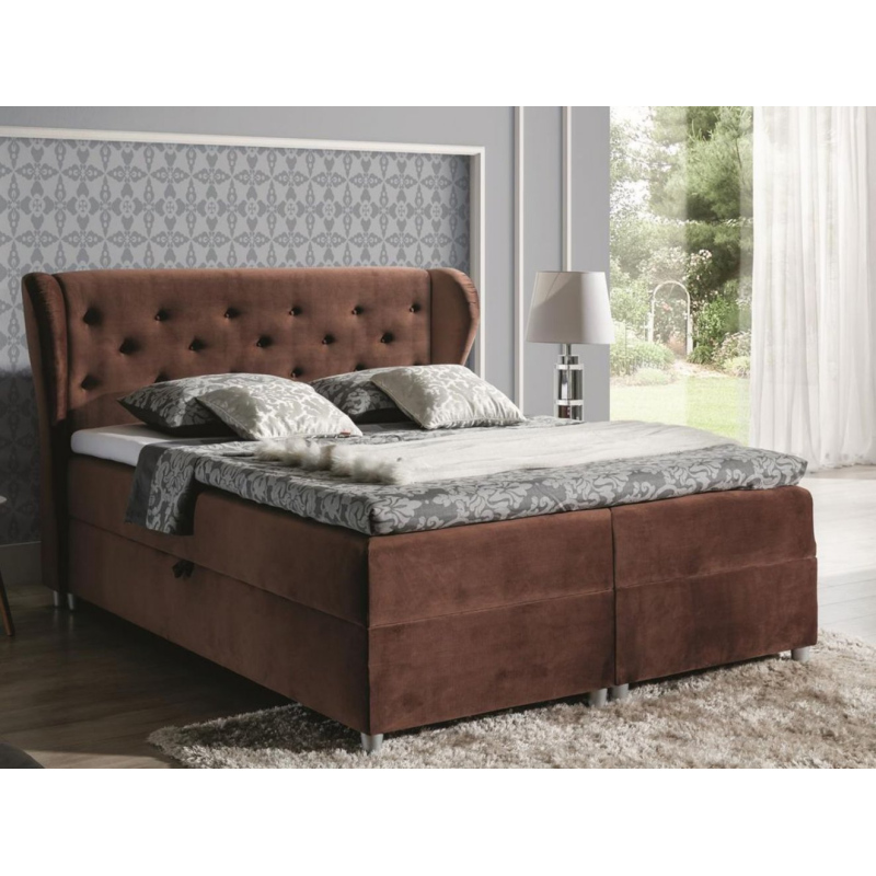 Boxspringbett 120x200 PADMA – Braun + GRATIS Topper