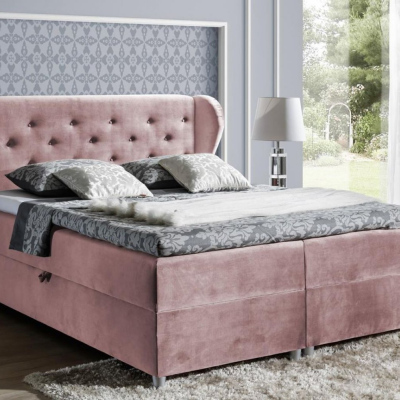 Boxspringbett 120x200 PADMA – Rosa + GRATIS Topper