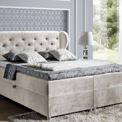 Boxspringbett 120x200 PADMA – Beige + GRATIS Topper