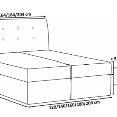 Stilvolles kontinentales Bett Giulio grün 200 x 200 + kostenloser Topper