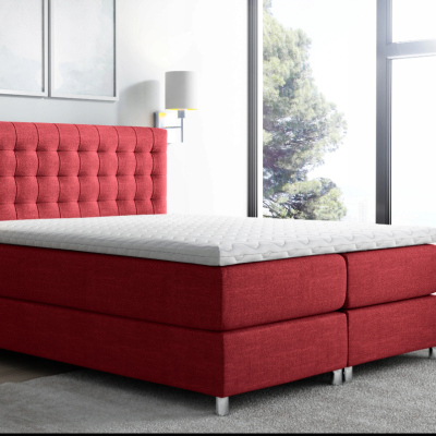 Boxspringbett 120x200 LUCA – Rot + GRATIS Topper