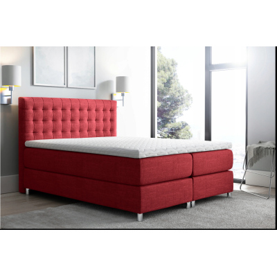 Boxspringbett 120x200 LUCA – Rot + GRATIS Topper