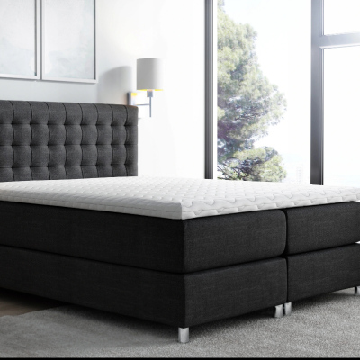 Boxspringbett 120x200 LUCA – Schwarz + GRATIS Topper