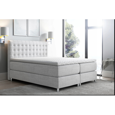 Boxspringbett 120x200 LUCA – Grau + GRATIS Topper