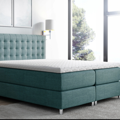 Boxspringbett 120x200 LUCA – Blau + GRATIS Topper