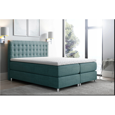 Boxspringbett 120x200 LUCA – Blau + GRATIS Topper