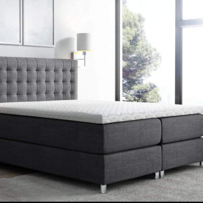 Boxspringbett 120x200 LUCA – Anthrazit + GRATIS Topper