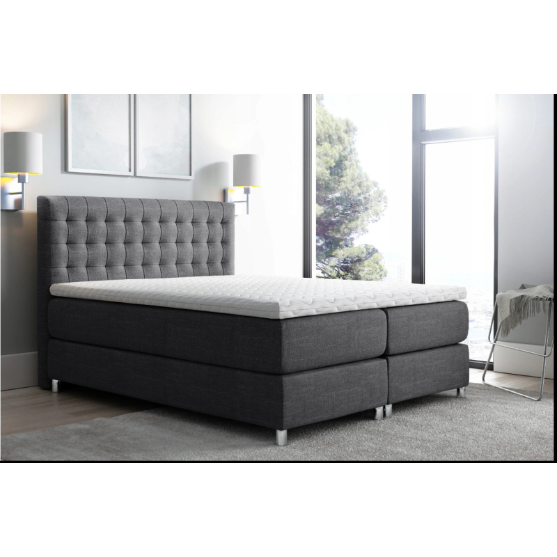 Boxspringbett 120x200 LUCA – Anthrazit + GRATIS Topper