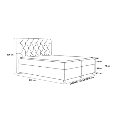 Polsterbett mit Stauraum VIVIEN – 120x200, Grau + gratis Topper