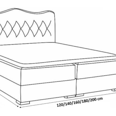 Kontinentales Bett 120x200 SULTAN – weißes Öko-Leder + GRATIS-Topper