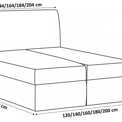 Modernes gepolstertes Doppelbett Alessio burgunderrot 140 + Gratis-Topper