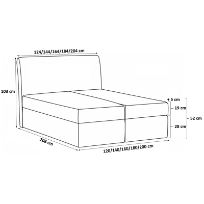 Modernes gepolstertes Doppelbett Alessio grün 140 + Gratis-Topper