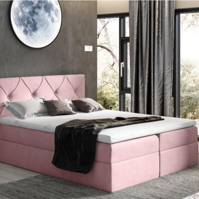 Elegantes Kontinentalbett 120x200 CARMEN – rosa 2 + Gratis-Topper