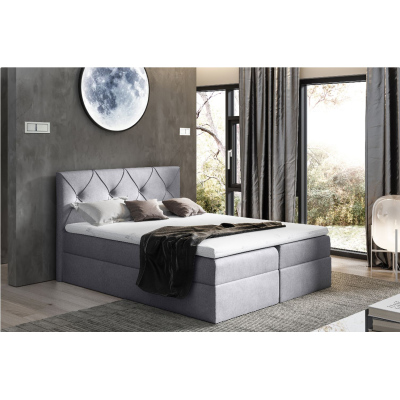 Elegantes Kontinentalbett 120x200 CARMEN – grau + Gratis-Topper