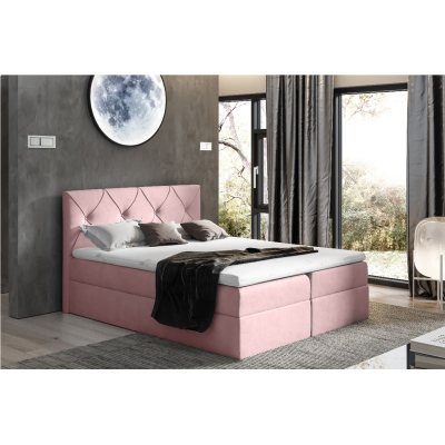 Elegantes Kontinentalbett 140x200 CARMEN – rosa 2 + Gratis-Topper