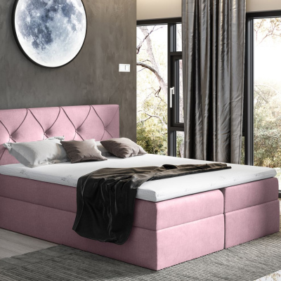 Elegantes Kontinentalbett 180x200 CARMEN – lila 1 + Gratis-Topper