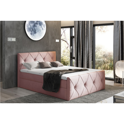 Kontinentales Bett 120x200 CARMEN LUX – rosa + Gratis-Topper