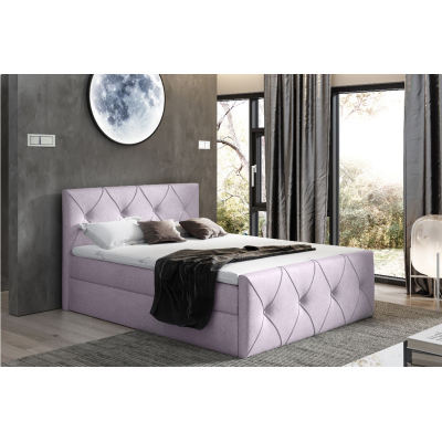 Kontinentales Bett 120x200 CARMEN LUX – lila + Gratis-Topper