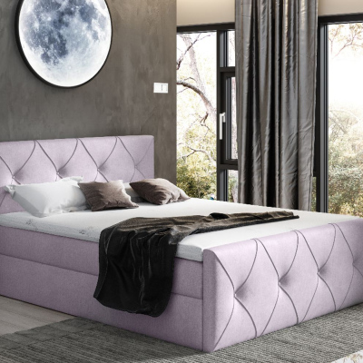 Kontinentales Bett 200x200 CARMEN LUX – lila + Gratis-Topper