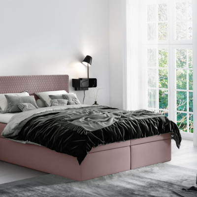 Modernes Polsterbett mit Stauraum Alessio rosa 160 + Gratis-Topper