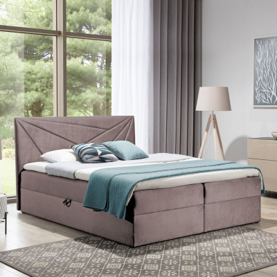 Boxspringbett 180x200 IVANA 5 – Rosa + GRATIS Topper