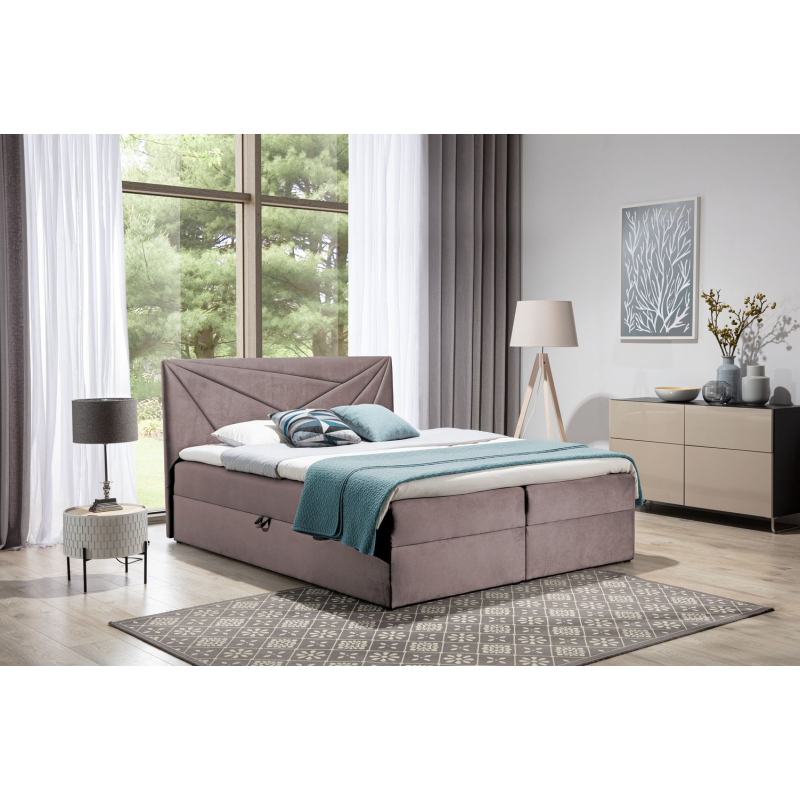 Boxspringbett 180x200 IVANA 5 – Rosa + GRATIS Topper