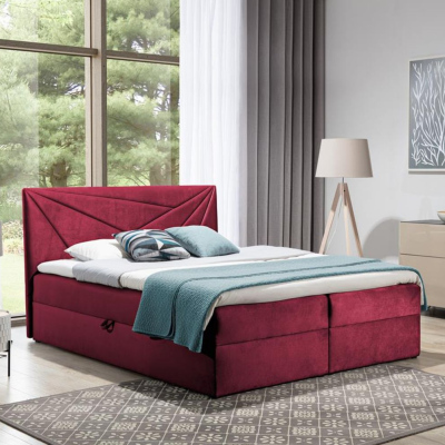 Boxspringbett 180x200 IVANA 5 – Rot + GRATIS Topper