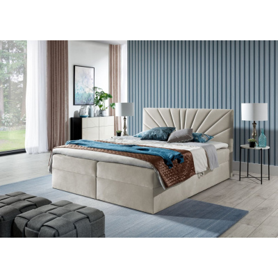 Kontinentales Bett 180x200 IVANA 4 – beige + Gratis-Topper