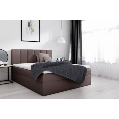 Doppelbett 200x200 SVEN – dunkelbraunes Öko-Leder + GRATIS-Topper