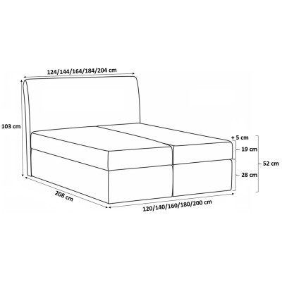 Gepolstertes Einzelbett 120x200 SVEN – schwarzes Öko-Leder + GRATIS Topper