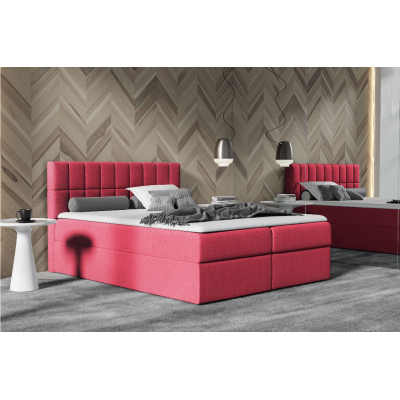 Polstereinzelbett 120x200 KATE – rot + Gratis-Topper