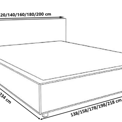 Polsterbett mit Chromaccessoires 120x200 YVONNE – beiges Öko-Leder