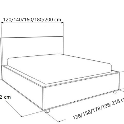 Polsterbett mit Stauraum und Beleuchtung 120x200 LEXI – schwarzes Öko-Leder