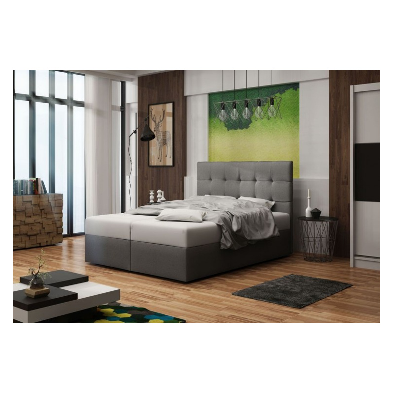 Gepolstertes Doppelbett DELILAH 2 140x200 – Grau