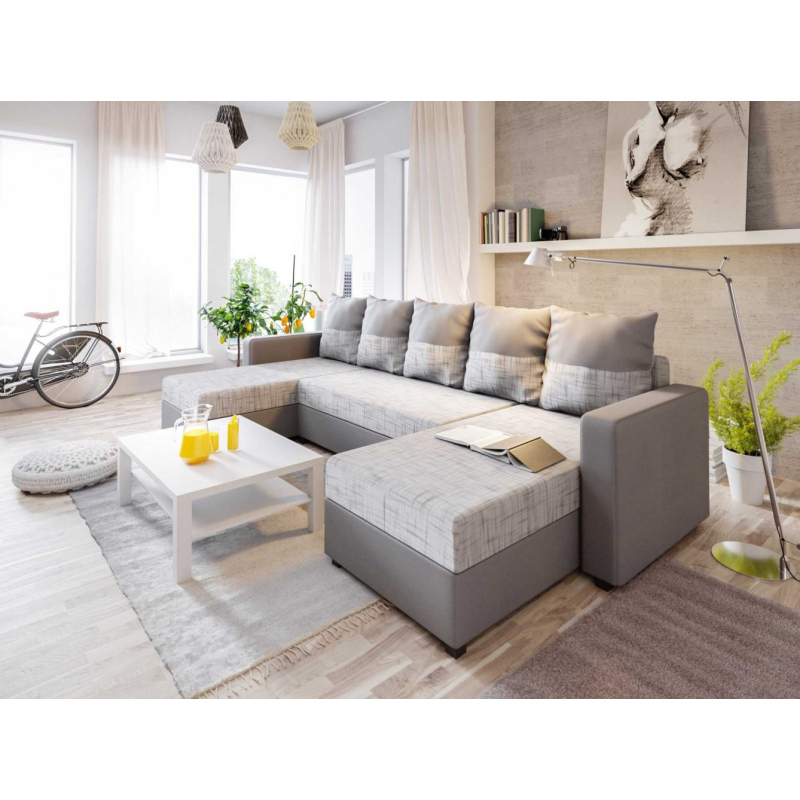 Praktische U-Form Couchgarnitur ANNIE 1 – grau