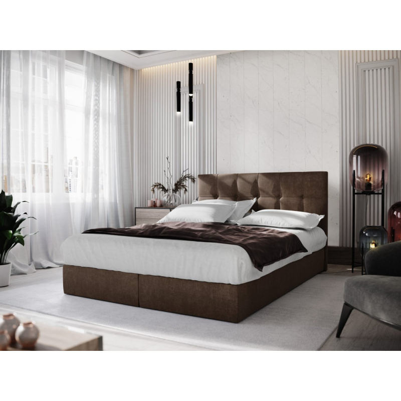 Gepolstertes Boxspringbett 180x200 PURAM – Braun