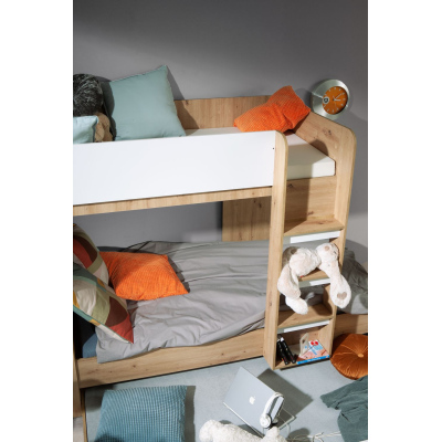 Multifunktionsbett SIDONIE 2 – Artisan-Eiche / Mattschwarz