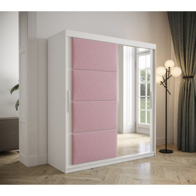 Kleiderschrank mit Schiebetüren 180 cm TALIA – weiß / rosa