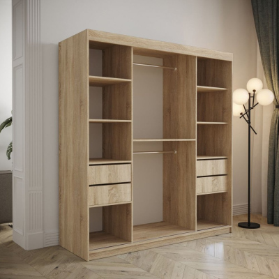 Kleiderschrank mit Schiebetüren 180 cm TALIA – weiß / rosa