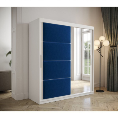 Kleiderschrank mit Schiebetüren 180 cm TALIA – weiß / blau