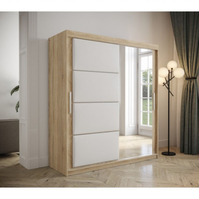 Kleiderschrank mit Schiebetüren 180 cm TALIA – Eiche sonoma / weiß