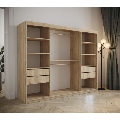 Kleiderschrank mit Schiebetüren 250 cm TALIA – weiß / rosa