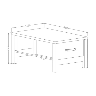 Couchtisch OKAL – Appenzeller / schwarz