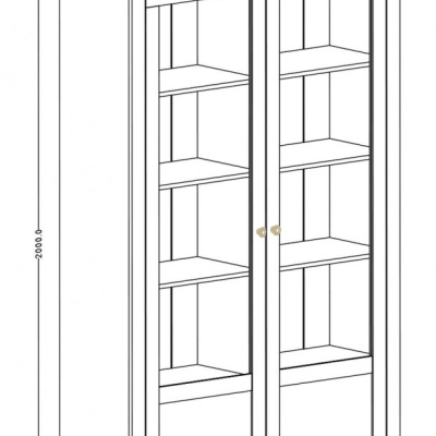 Zweitürige Vitrine EROL – Abisko-Ash / Lefkas-Eiche