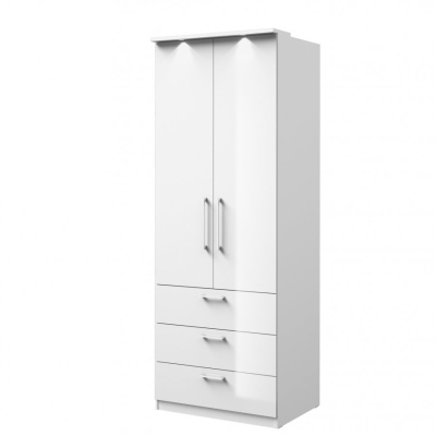 Kombinierter Kleiderschrank OLIKA – Breite 80 cm, weiß