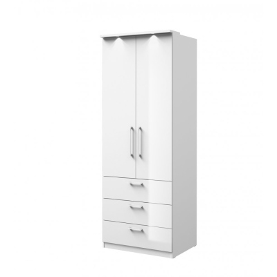 Kombinierter Kleiderschrank OLIKA – Breite 80 cm, weiß