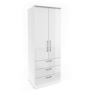 Kombinierter Kleiderschrank OLIKA – Breite 80 cm, weiß